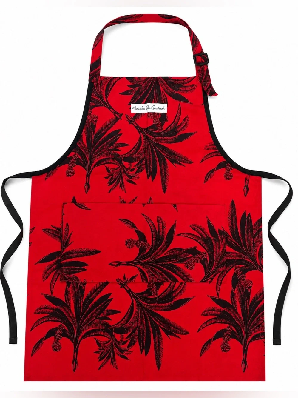 HANDS ON GOURMET Botanical Palm Print Heavy Cotton Canvas Apron #0425268